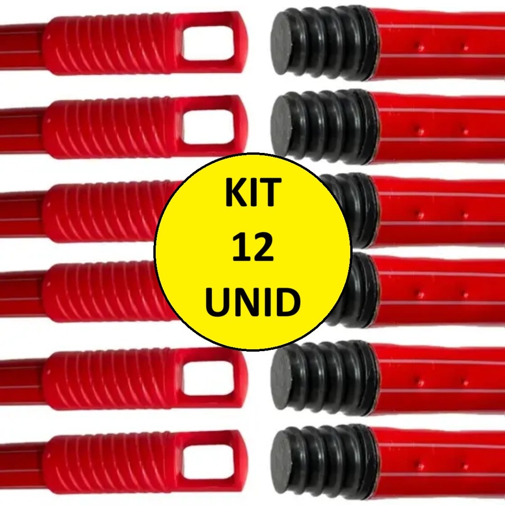 Kit com 12 Cabos para Vassoura 95cm Mop Rodo e Pá Condor de Metal Plastificado em Oferta na Shopee