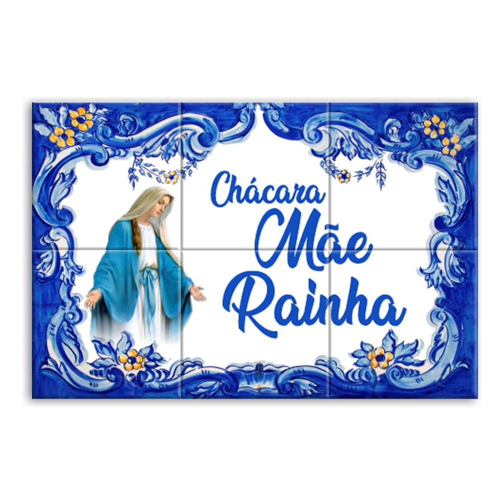 Quadro Azulejo Personalizado Chacára Queimado A Forno 900cº