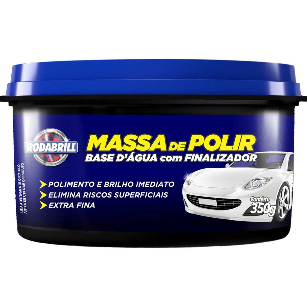Massa de Polimento Automotiva Base D'Água com Brilho Intenso e Finalizador Rodabrill 350g