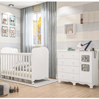 Quarto De Bebê Completo Berço Americano E Cômoda Uli Peroba