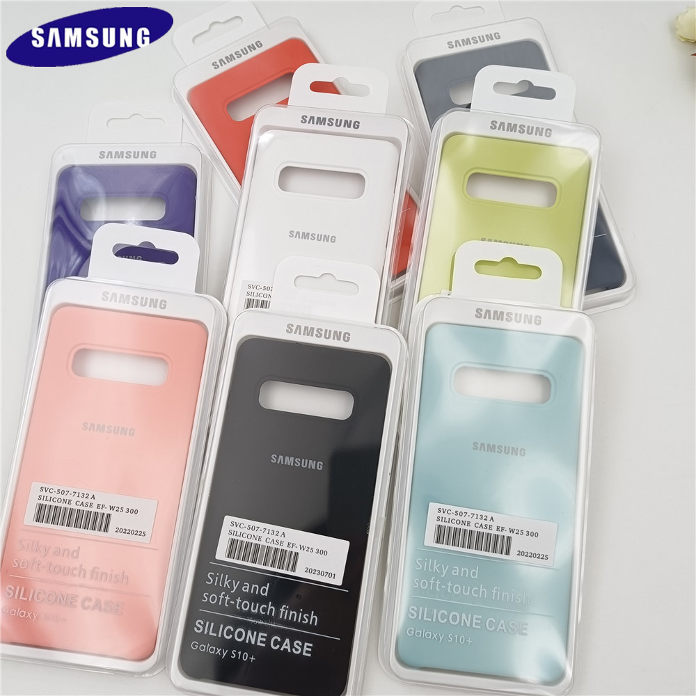 Capa De Silicone Líquido Samsung S10 Para Galaxy S10E S10 + S 10 S10Plus Protetora À Prova De Choque Com Caixa