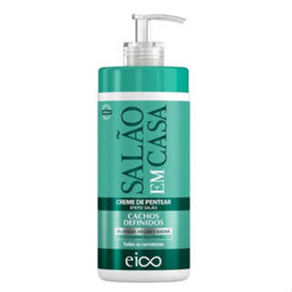 Eico Finalizador Creme de Pentear Protetor Térmico Anti-Frizz Hidratação Salão Em Casa Cachos Definidos 600ml Filtro UV