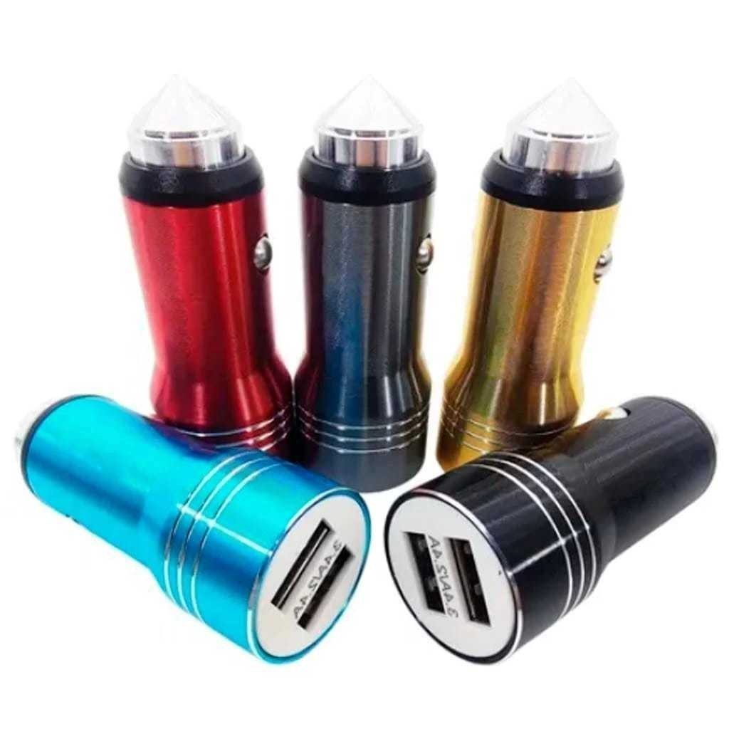Carregador Veicular com 2 Entradas USB Carregamento Rápido em Oferta na Shopee