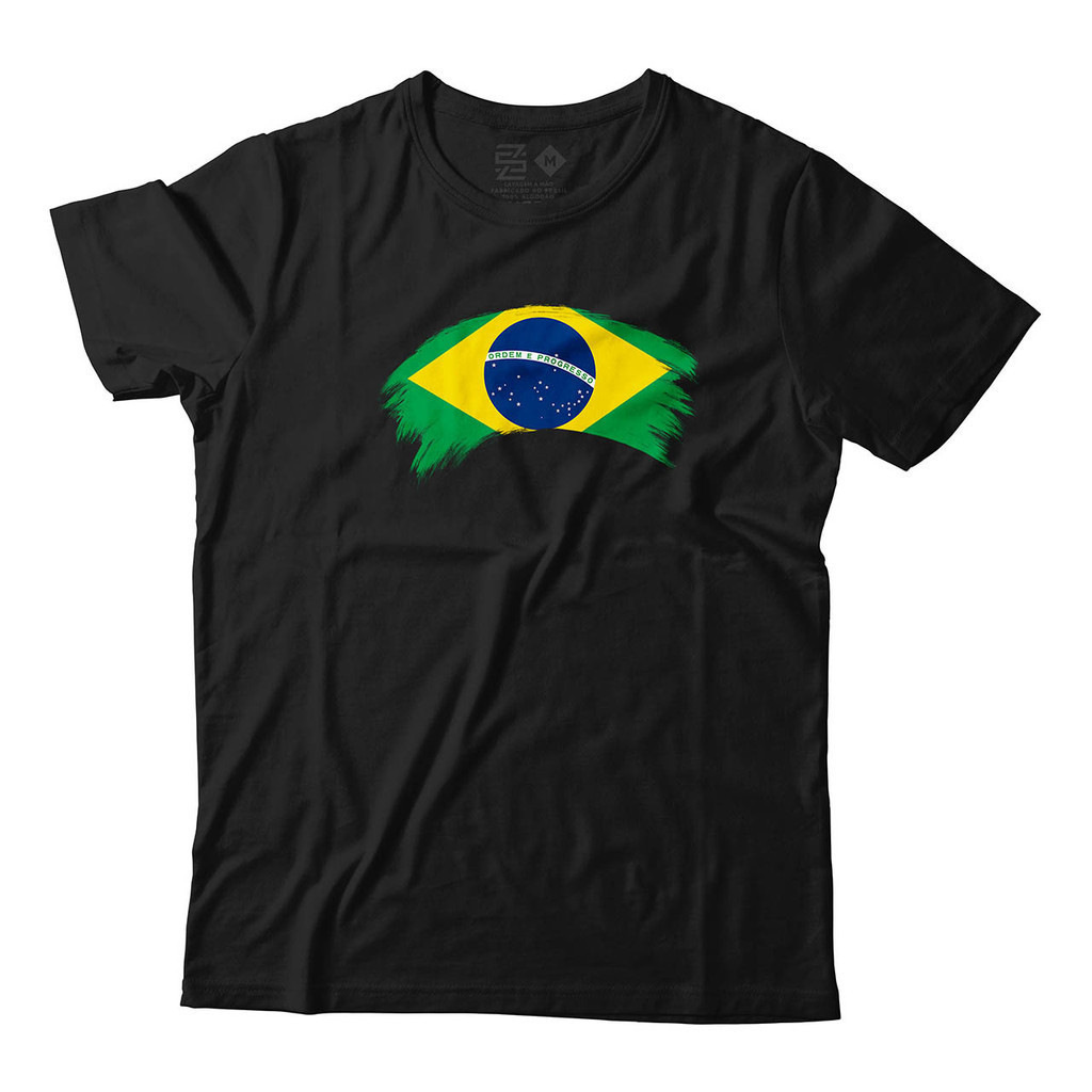 Camiseta Bandeira Do Brasil Camisa Unissex Algodão