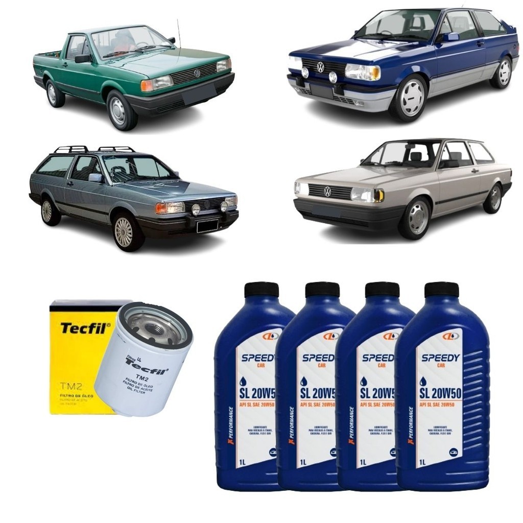 Kit Troca Oleo E Filtro VW Gol Parati Saveiro Quadrado Ap 1.0 1.6 1.8 2.0 20w50 Mineral revisão em Oferta na Shopee