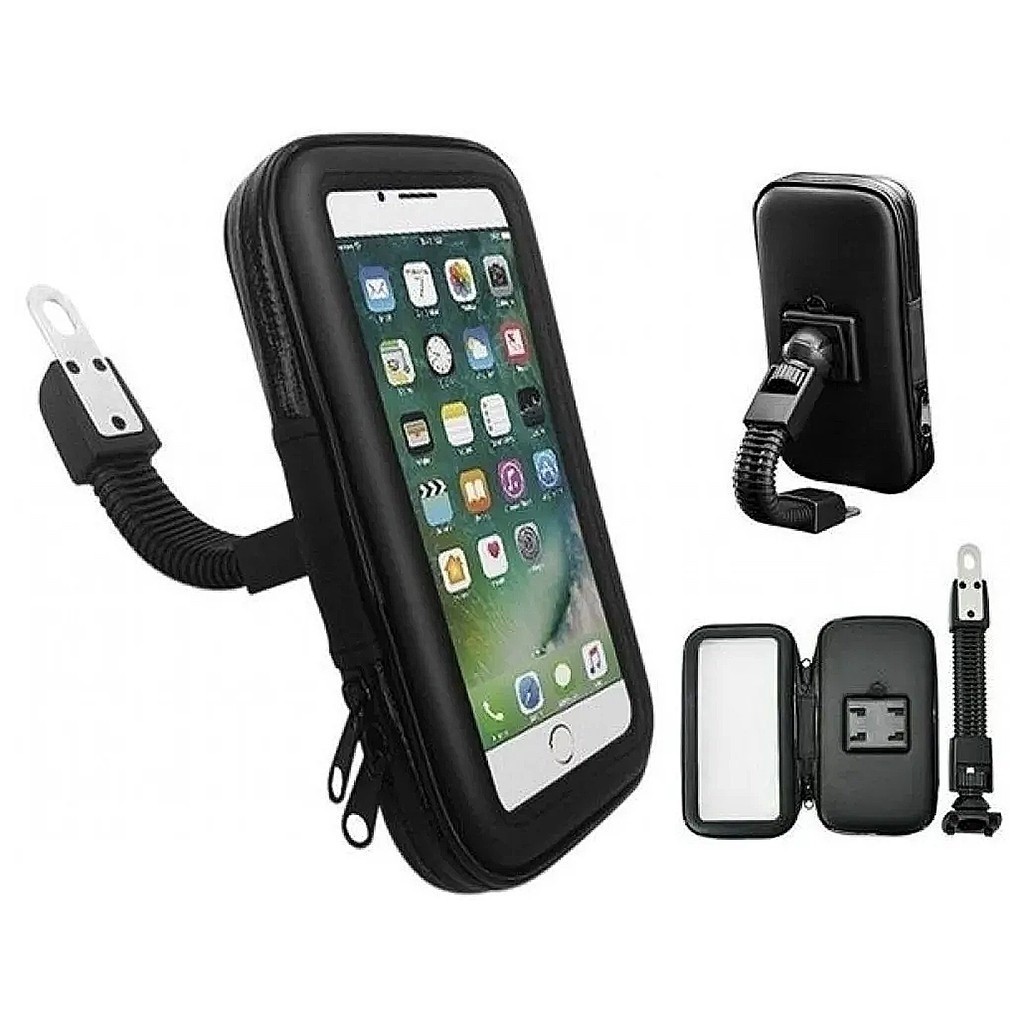 6.3 Suporte De Celular Moto De Retrovisor Honda Biz Scooter NMax Com Capa A Prova