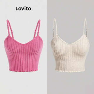 Lovito Casual Blusa Feminina Lisa Estilo Anos 2000 L70AD029 (Cáqui Claro/Rosa)