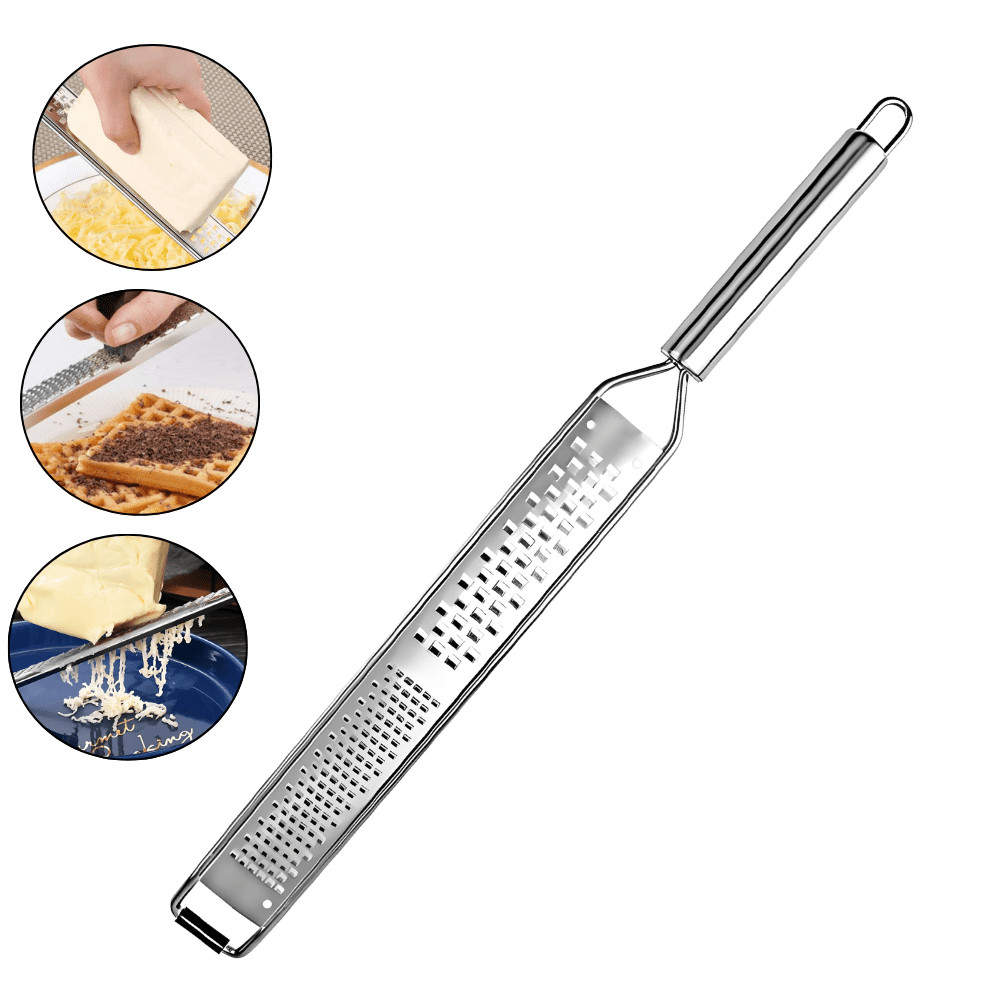 Ralador De Queijo Manual Inox Zesper De Raspas Microplane Multifuncional Cozinha Temperos Cebola Alho Chocolate Frutas Parmesão Limão Laranja