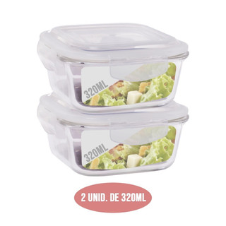 Pote Vidro Hermético Marmita Fit Jogo com 2 Unidades 320ml em Oferta na Shopee