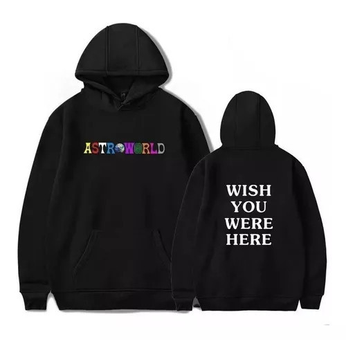 Blusa Moletom Canguru Astroworld Wish You Were Here Travis Scott Blusao Flanelado Premium