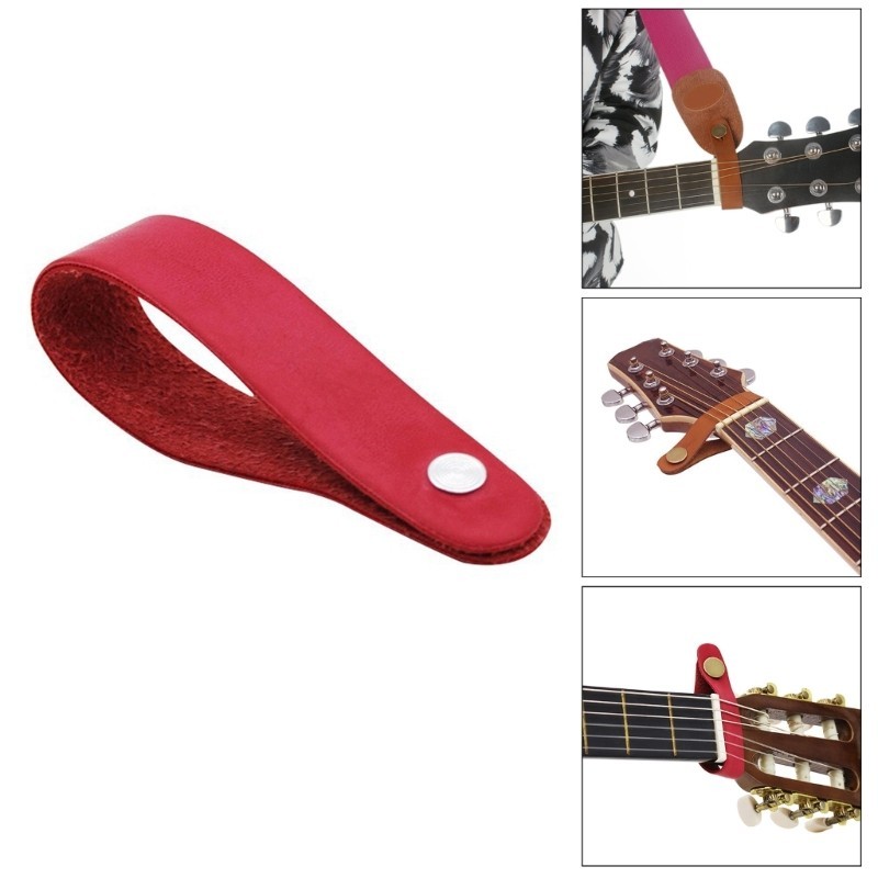 HO Vintage Couro Guitarra Cinta Botão Headstock Adaptador Gravata Pescoço