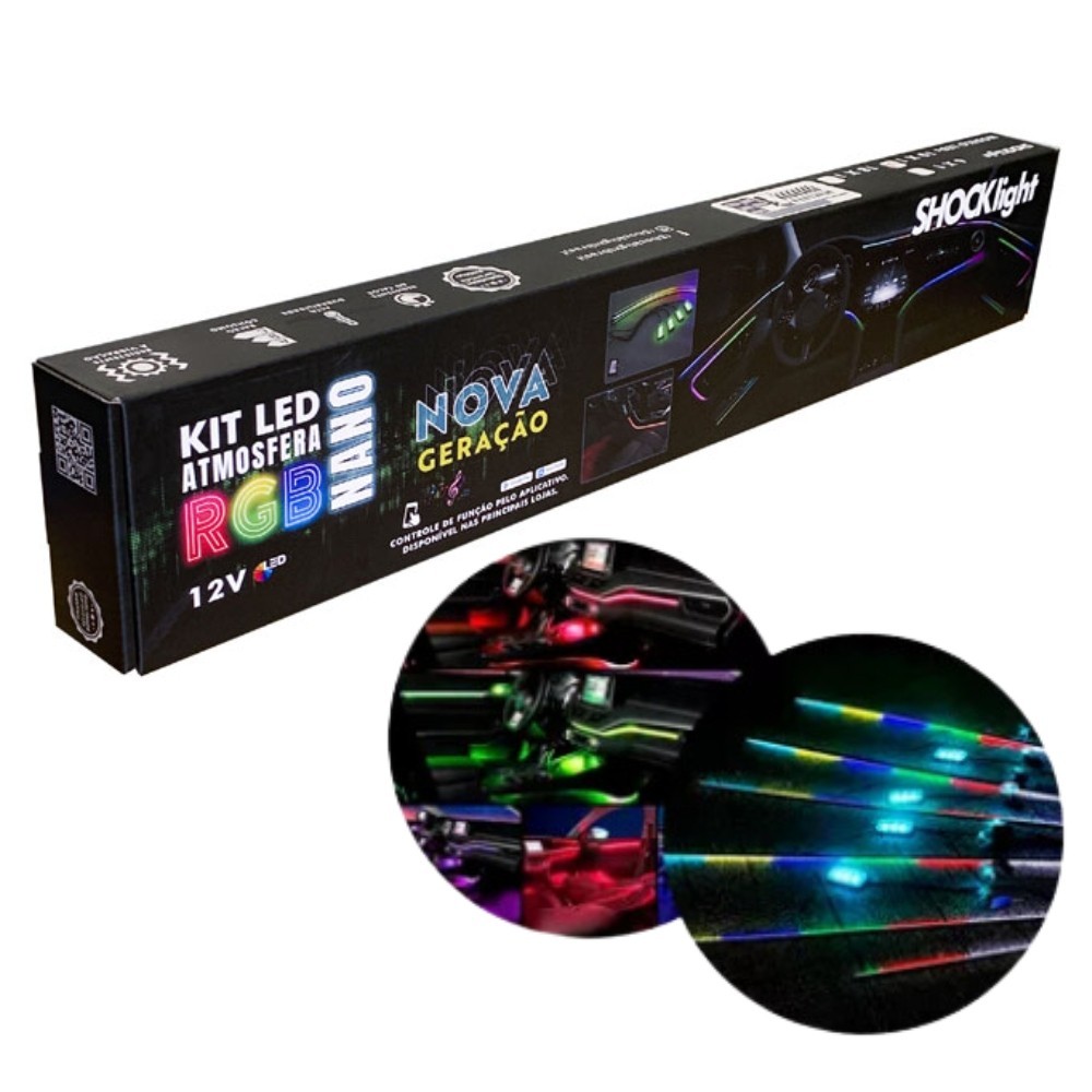 KIT FITA DE LED ATMOSFERA RGB NANO 6X1 SHOCKLIGHT