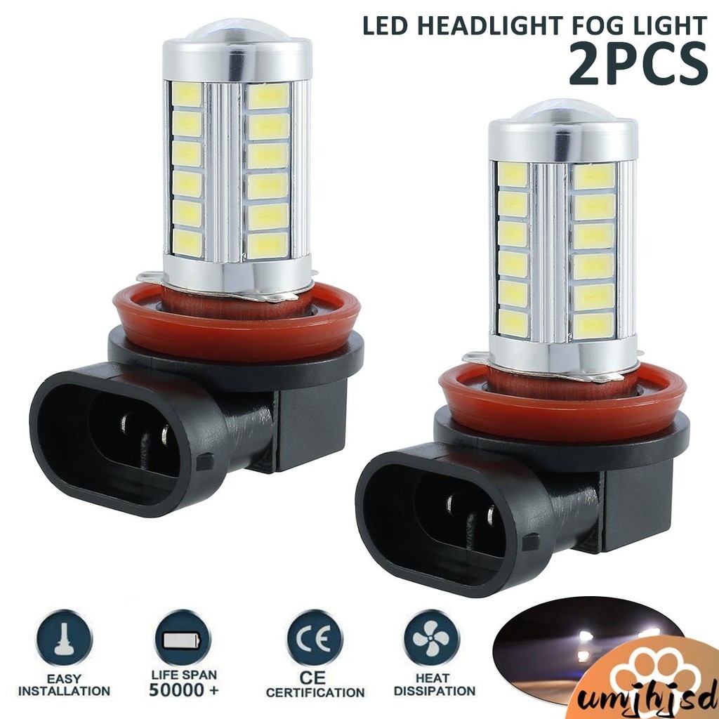 2Pcs H8/H11 Lâmpada De Nevoeiro 5630 660LM 6000K LED Branca Para Carro 12V SHOPSKC7972 em Oferta na Shopee