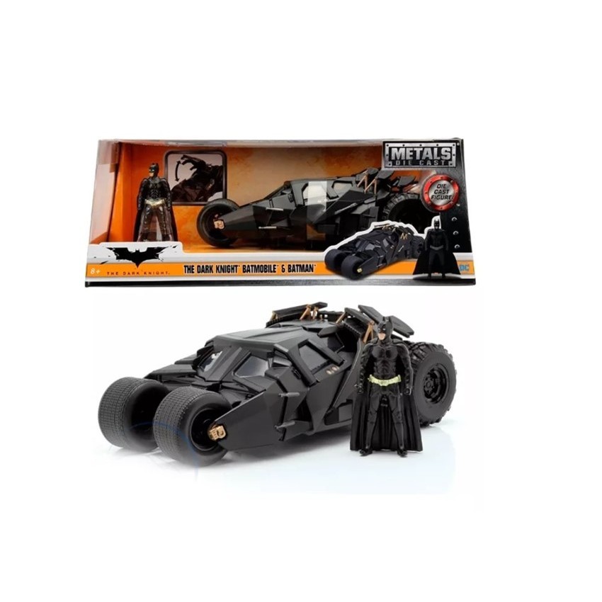 Batmóvel Batman The Dark Knight + Figura Batman 1/24 Jada
