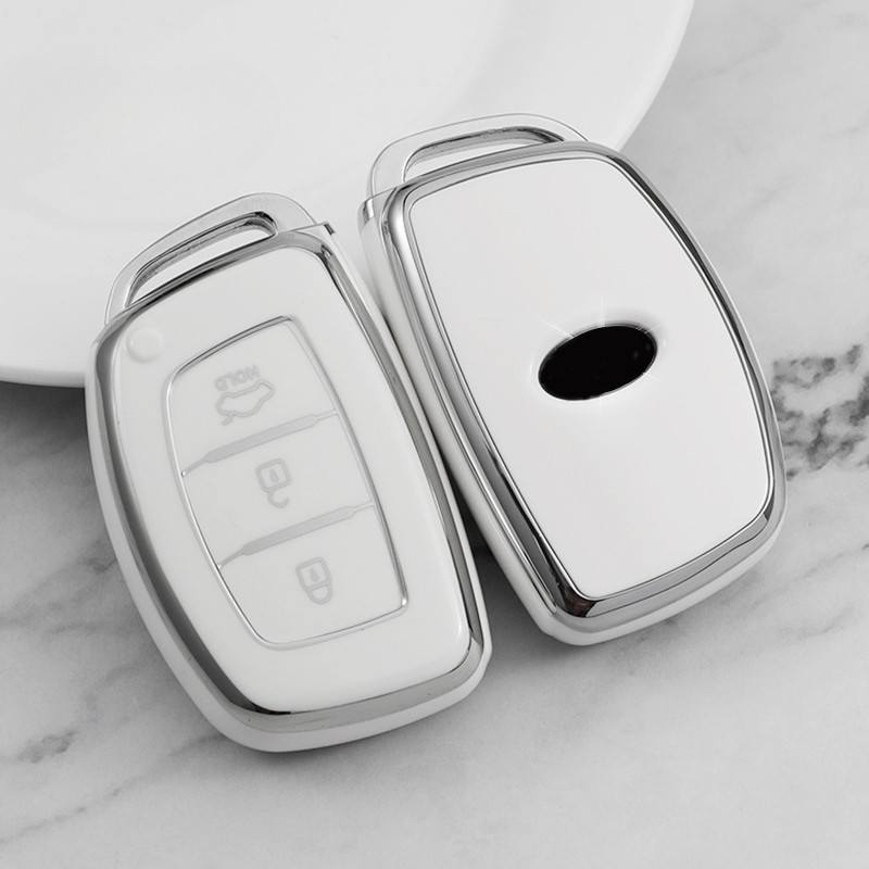 TPU Shell Fob Para Hyundai Tucson Sonata Santa Fe Elantra Acento Solaris Verna ix25 ix35 i20 i30 i40 Carro Capa Da Caixa