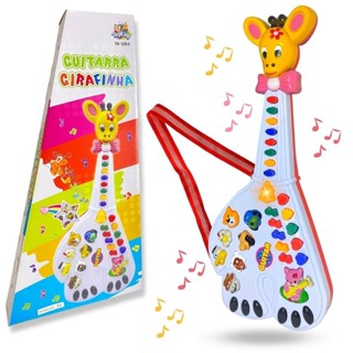 Guitarra Infantil Musical Luz Som Animais Piano Fazendinha em Oferta na Shopee