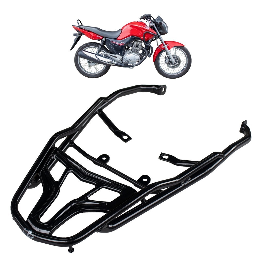 BAGAGEIRO SUPORTE BAÚ CG TITAN 150 2014 E 2015 - FAN 125/150/160 2014 A 2024 LONGO PRETO