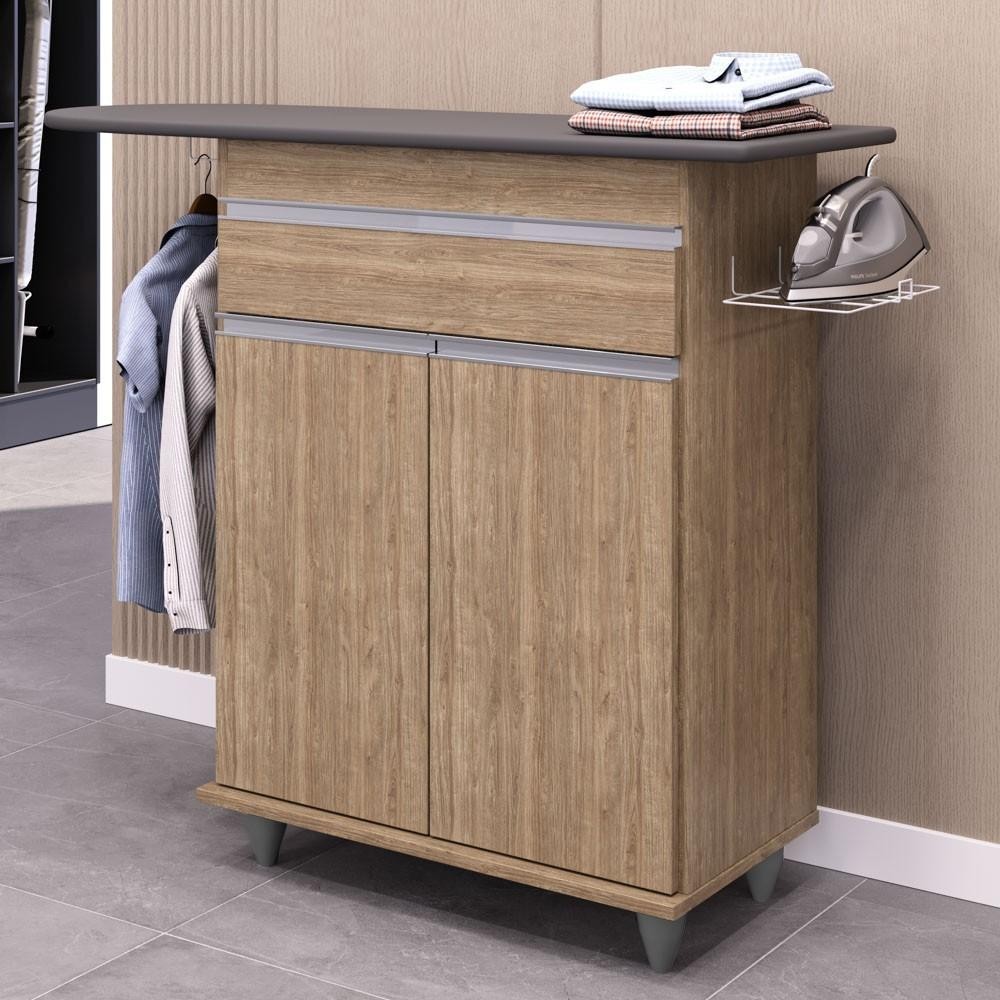 Tábua de Passar Com Balcão 2 Portas 1 Gaveta Larissa Castanho - Lumil em Oferta na Shopee