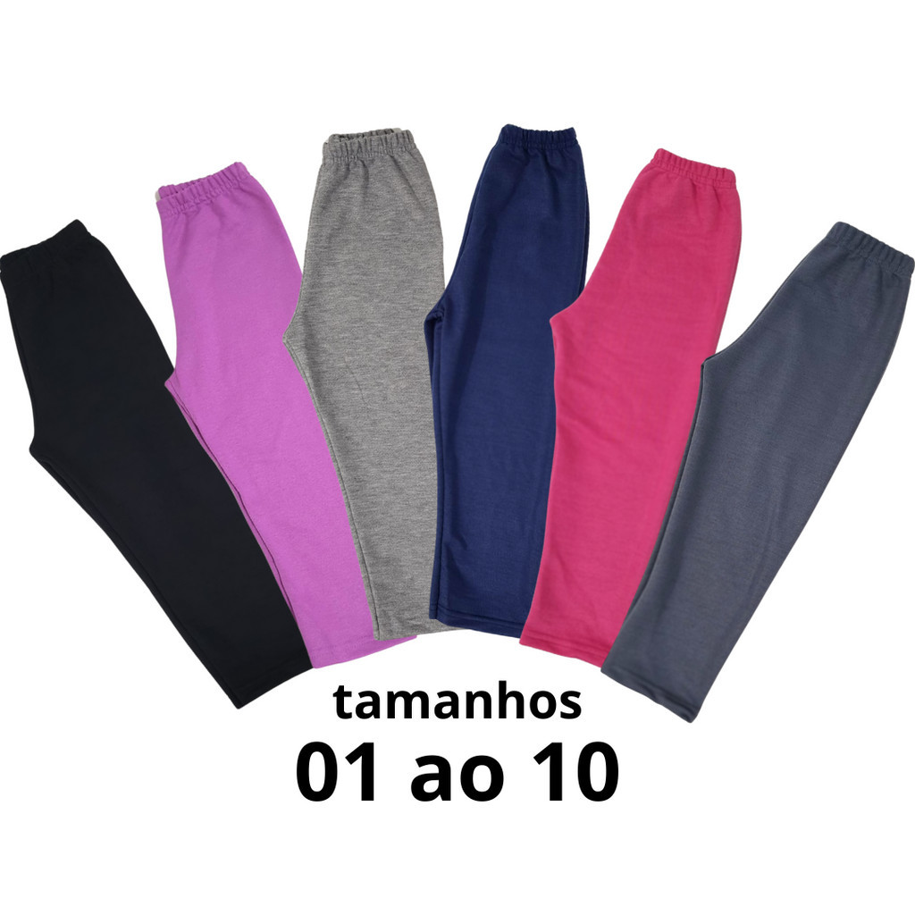 Kit 03 Calças Moletom Infantil Menina Menino Sortidas Meia Estação Inverno Roupa Frio em Oferta na Shopee