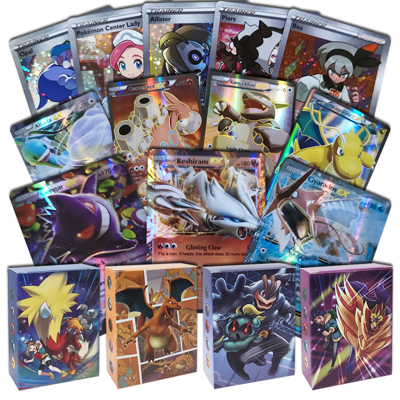 60pcs/box Pacote De Cartas Pokemon Ultra Raras Vmax/GX/EX/Energy/Trainer/MEGA Jogo Holográfico De Batalha Kids Toy