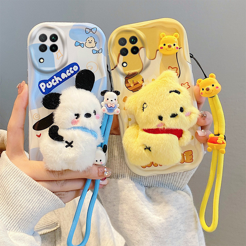 Para Samsung A54 A53 A52 A51 A34 A32 A33 A31 A24 A23 A05S A25 5G Boneca De Pelúcia Padrão Dos Desenhos Animados Caso