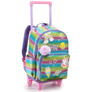 Mochila De Rodinha Escolar Infantil Feminina Menina Arco-íris Unicórnio em Oferta na Shopee