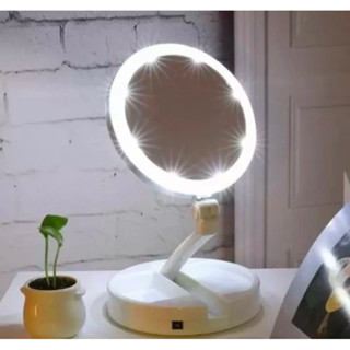 Espelho com Led De Mesa Com Aumento 10x Led luz Dobravel Para Maquiagem Pronta Entrega em Oferta na Shopee