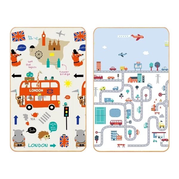 Tapete Infantil Dupla Face Recreio Impermeável 110x180cm - Jolitex Cidade