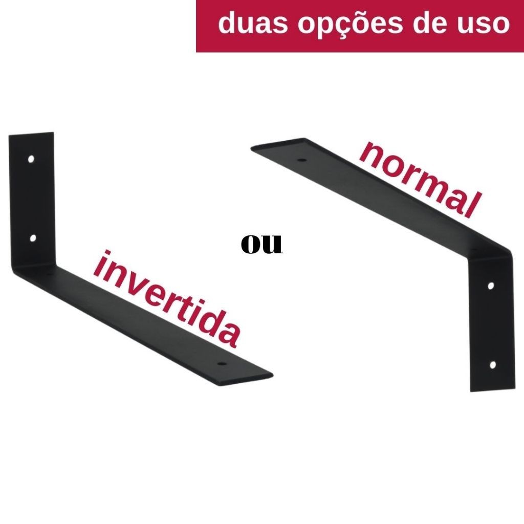 Kit 2 Mão Francesa Suporte Invertido Cantoneira de Ferro para Prateleira - Escolha o Tamanho em Oferta na Shopee