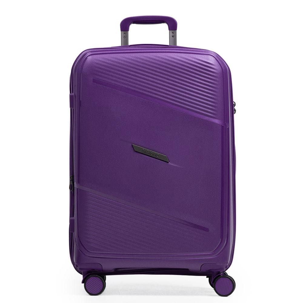 Mala Média de Polipropileno 4 Rodas Seul Roxa em Oferta na Shopee