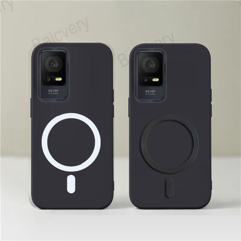 Para TCL 405 406 406s 408 Silicone Macio Volta Antiderrapante Capa Com Flash Colorido Magnético Adesivo De Carregamento em Oferta na Shopee