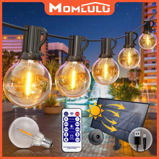 Varal Luzes LED Solar Externa 9.5/17.25 Metros 25/45 Lâmpadas Luz Iluminação Para Jardim Decoração De Festa Carregando em Oferta na Shopee