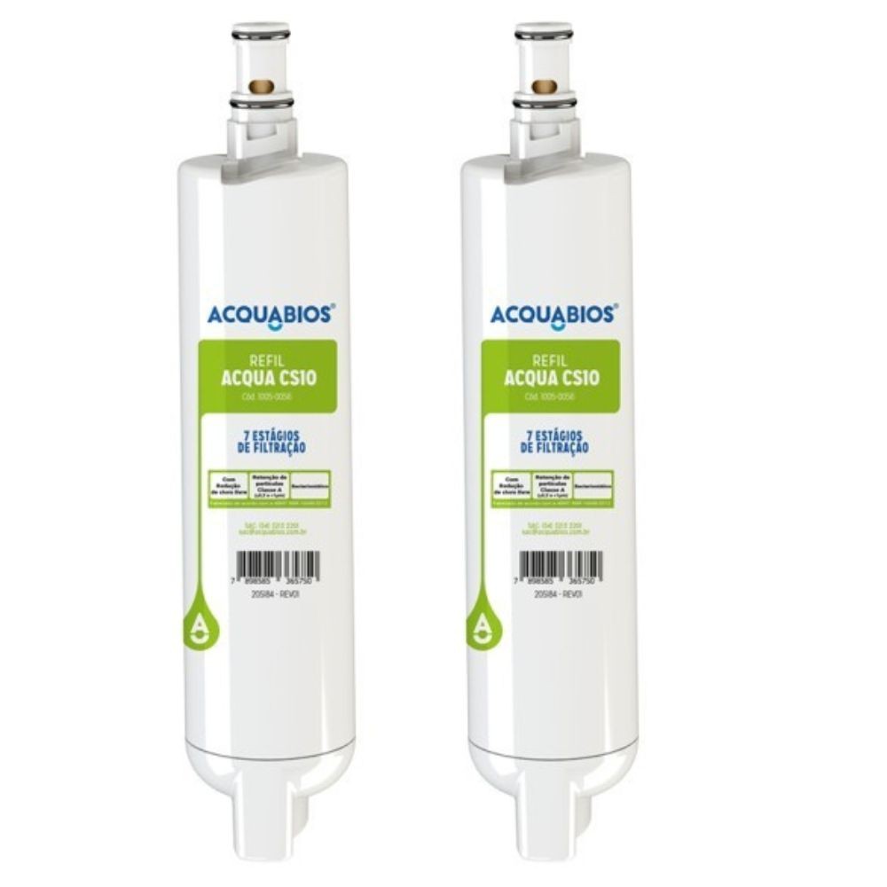 Kit 2 Refil Acquabios 7 Estagios De Filtração Compativel Filtro Consul Facilite
