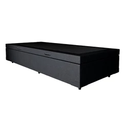 Base para Cama Box Solteiro Martin Premium com Baú (45x88x188) Preta