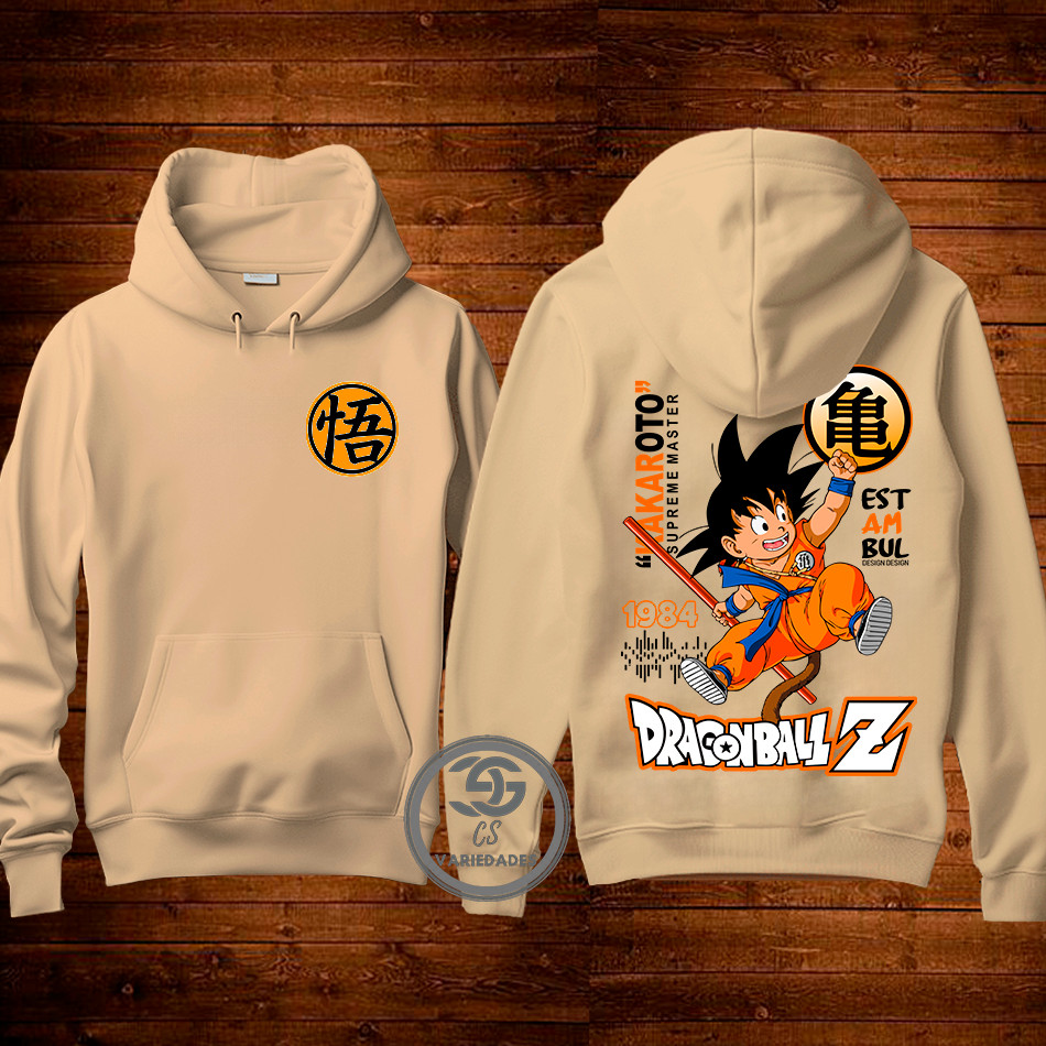 Moletom Dragon Ball Z Goku Anime Desenho Estampa Frente e costas infantil e Adulto Com Capuz Flanelado Unissex em Oferta na Shopee