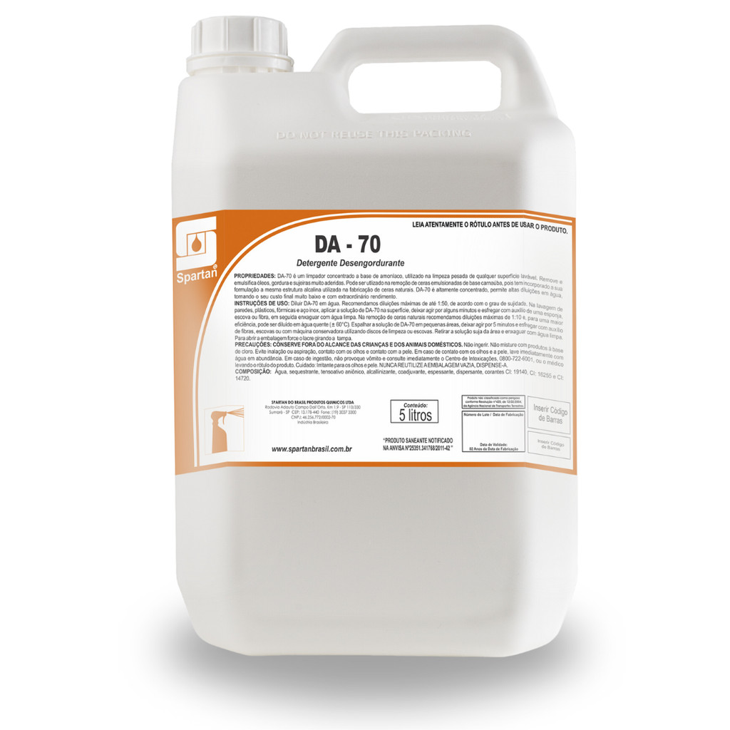 DA 70 5L Spartan - Rendimento e Limpeza Pesada em Oferta na Shopee