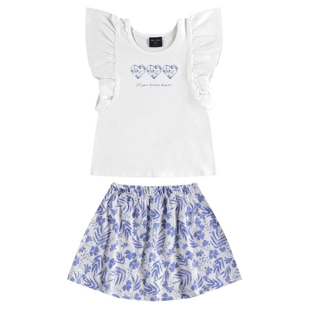 Conjunto Infantil com Blusa e Short-Saia Guloseima