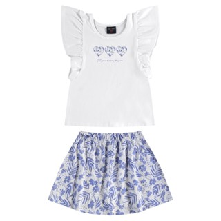 Conjunto Infantil com Blusa e Short-Saia Guloseima em Oferta na Shopee
