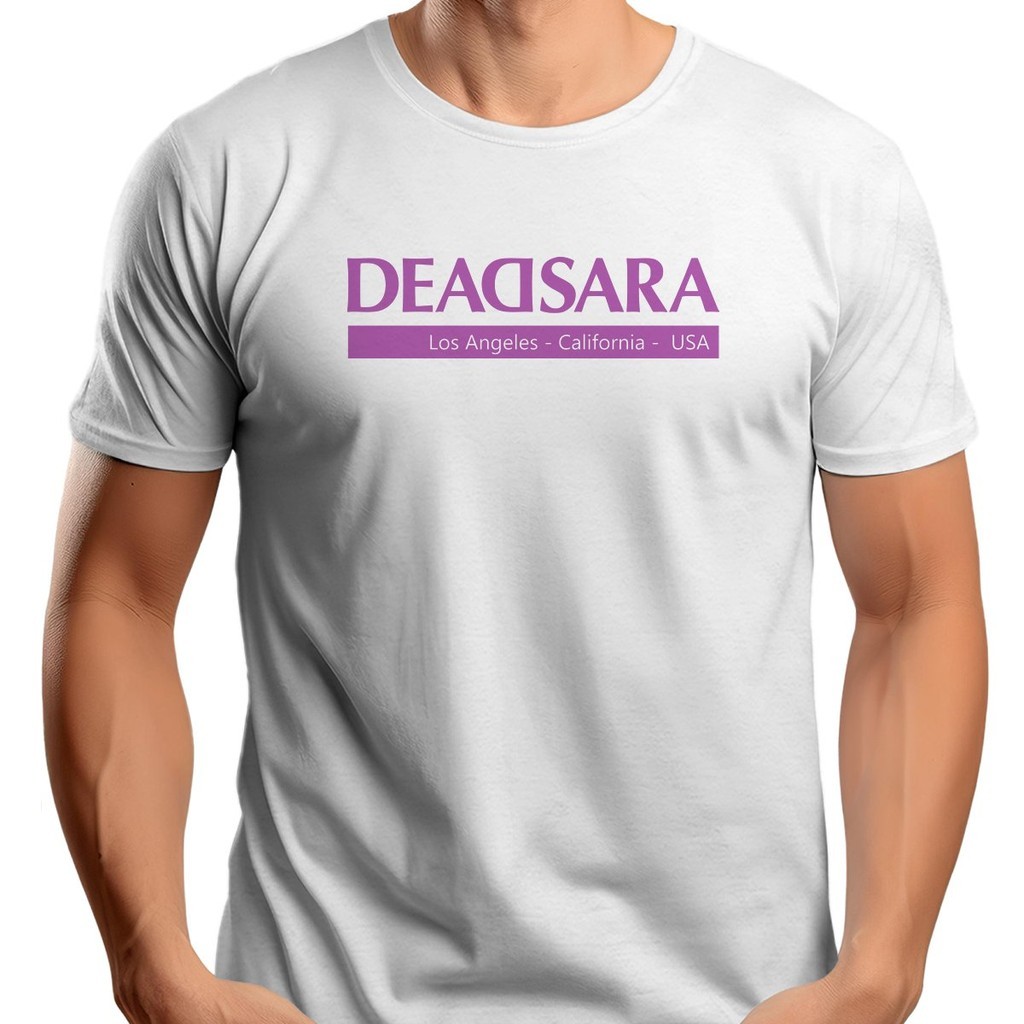 Camiseta Dead Sara Branca e Roxa em Silk 100% Algodão id.637