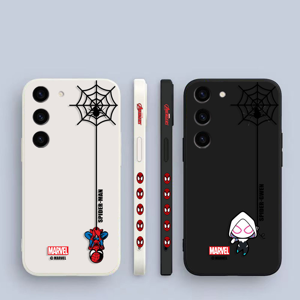 Criativo Homem-Aranha Gwen Side Impresso Em Silicone Líquido Para Telefone Samsung Galaxy S24 S23 S21 S20 FE S22 S10 S10E S9 S8 Ultra Plus Lite 4G 5G