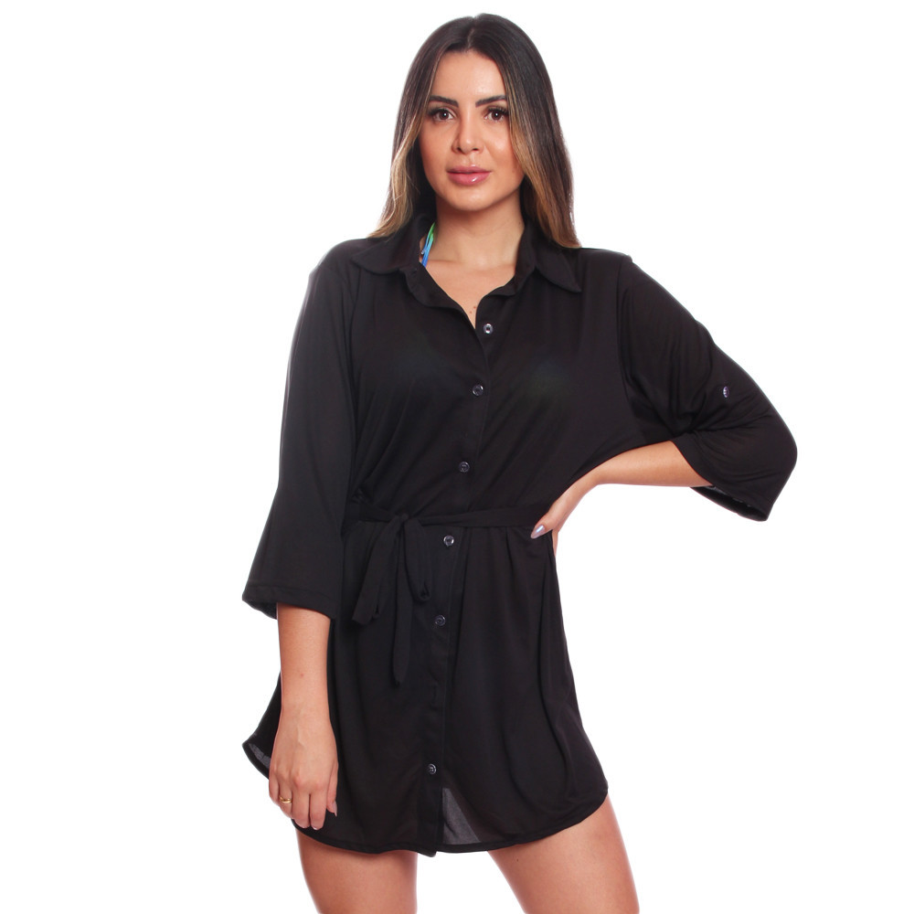 Saída de Praia Chemise Camisão Feminino em Oferta na Shopee