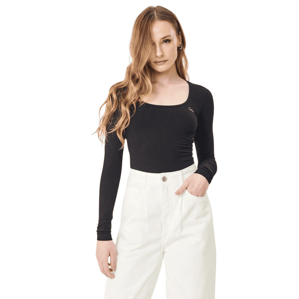Blusa Canelada Colcci Manga Longa Comprida