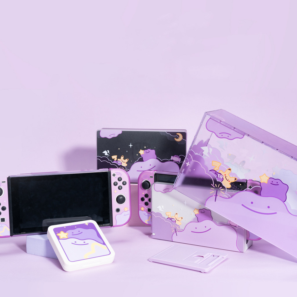 Capa Protetora Temática Pokemon Ditto E De Poeira Para Nintendo Switch OLED