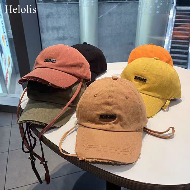 Helolis Fashion Frayed Baseball Cap Homens Casais Mulheres Casais Estilo Sunshade Belt Corda à prova de vento Boné Exterior em Oferta na Shopee