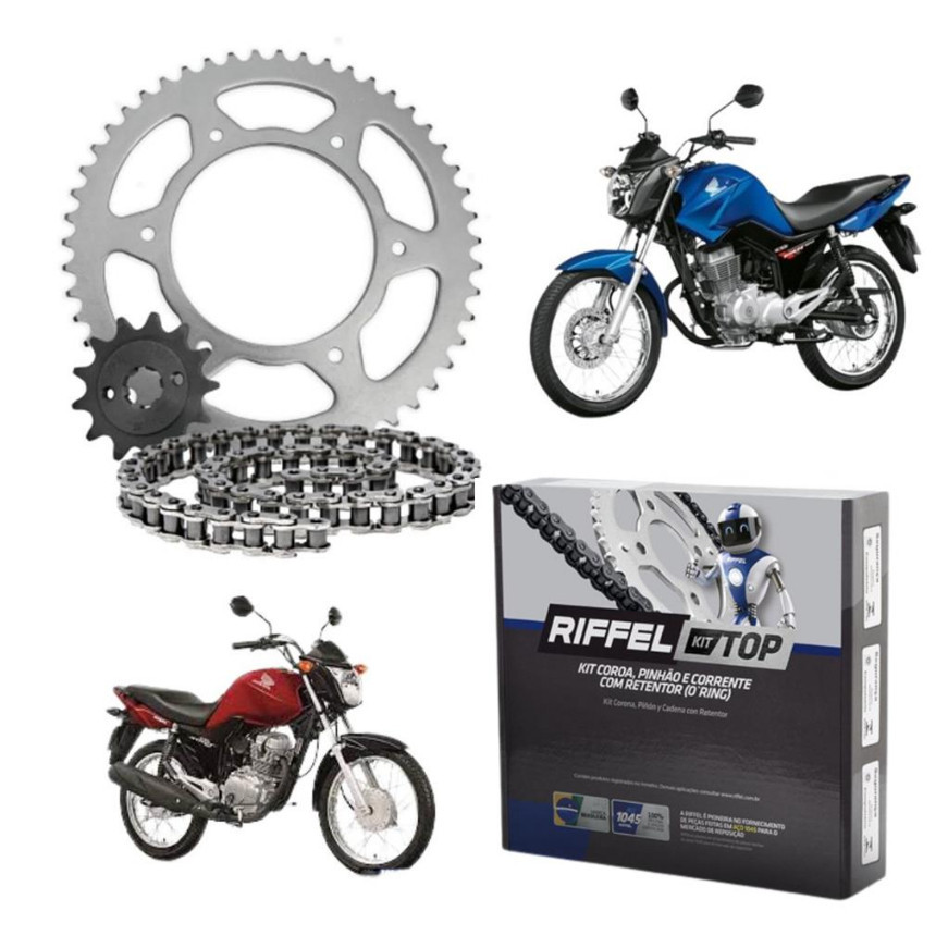 Kit Relacao Tração Transmissão Com Retentor CG Titan Fan 150 Ks Es Esd 2004 2005 06 07 08 09 2010 11 12 13 14 15ORiffel