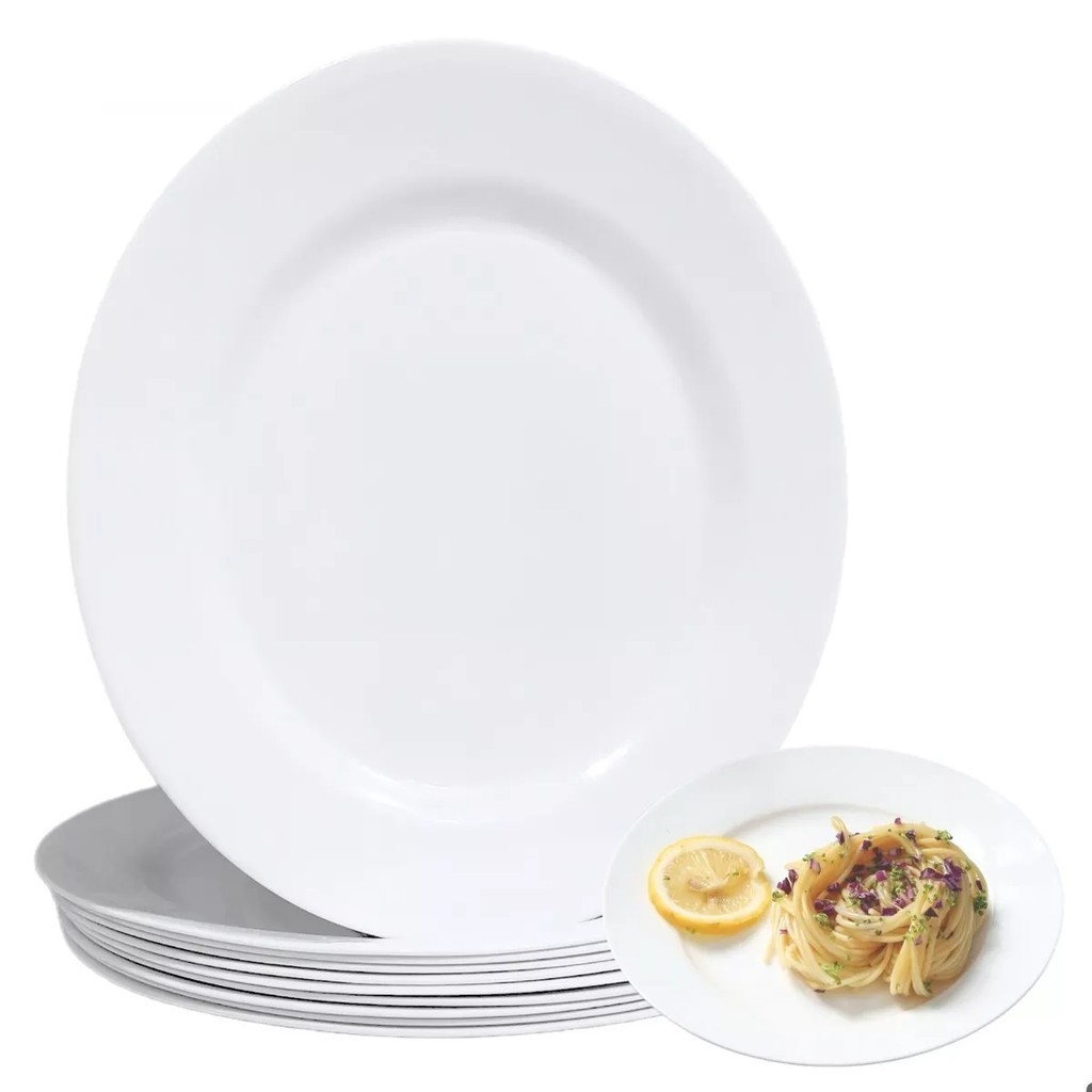 Prato Raso Melamina Branco 24,8cm Mesa Posta