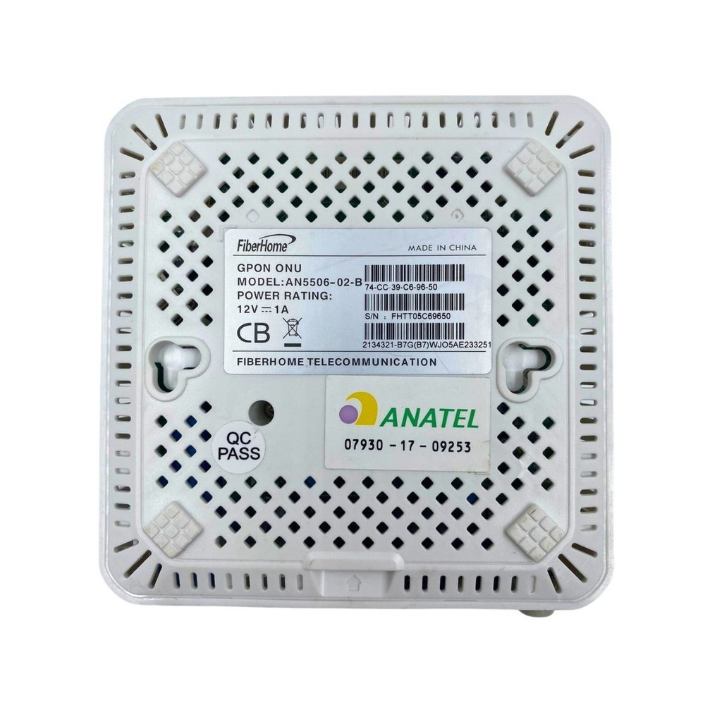 Fibra Modem Onu Gpon FiberHome AN5506-02-B Branco Novo Original Anatel Nota Fiscal