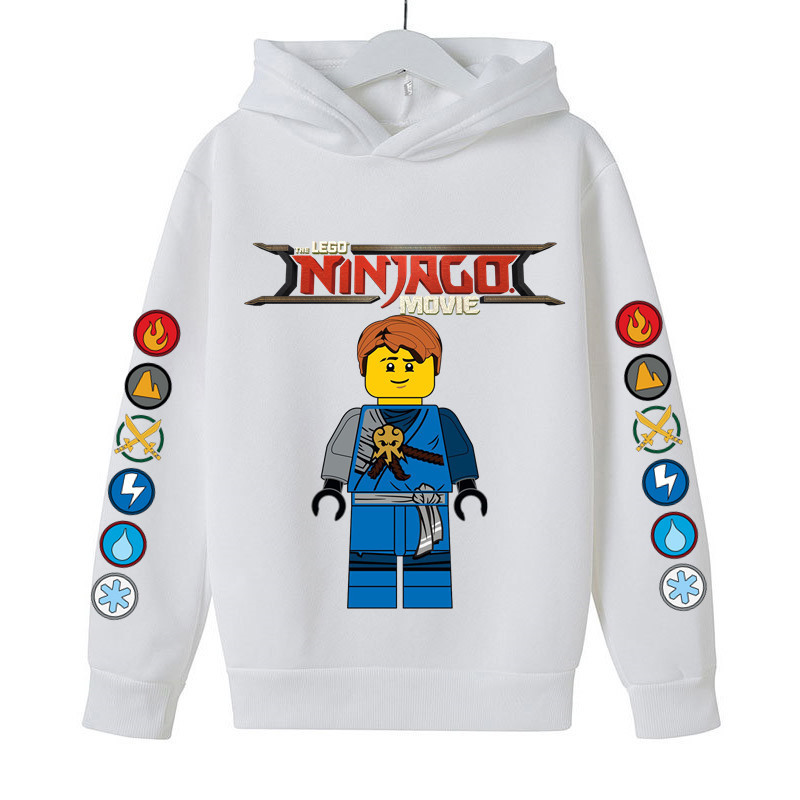 Ninjago World Anime Kids Hoodies Spring Fashion Print Jay Walker Pullovers Camisolas De Desenho Animado Fino Padrão