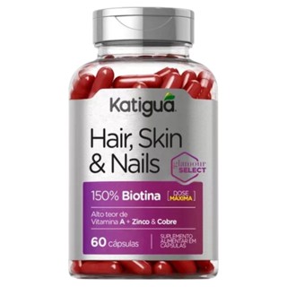 Suplemento Hair Skin Nails Biotina Dose Máxima 60cps Katiguá em Oferta na Shopee