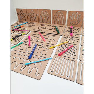 Kit 16 Moldes Estêncil Placas em MDF 3mm Simétricos Estrela Triângulo com Caixa em Oferta na Shopee